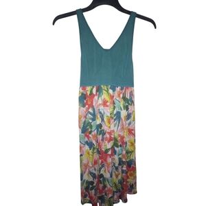 Floral Teal Sleeveless Dress